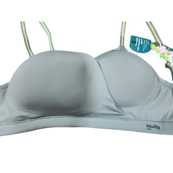 New Kindly Yours Bra Cross Over Hybrid Green Sea Spray Wireless Women's M - Picture 7 of 8